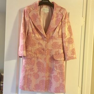Last Chance - Banana Republic Pink & Gold Brocade Coat - XS